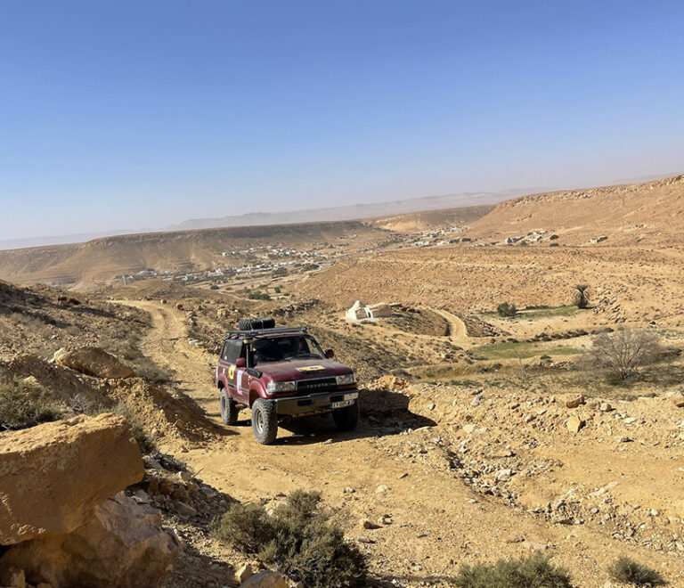 Paysages du grand Erg Oriental avec 4x4